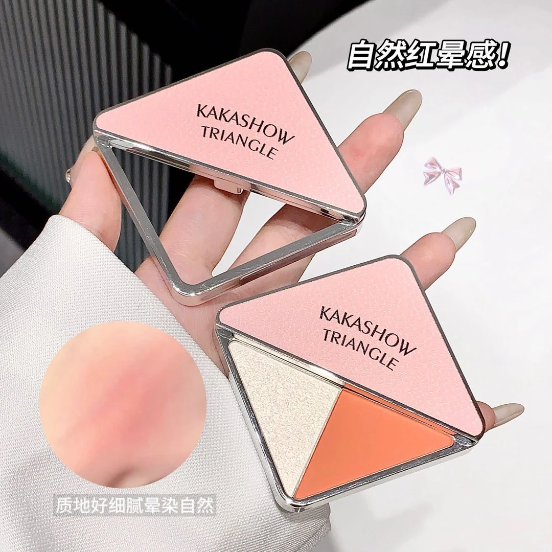 kakashow三角腮红柔美自然服帖显色哑光韩系元气腮红膨胀色ins风