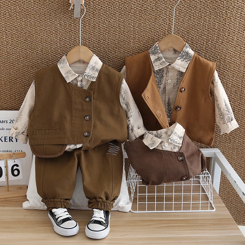 品质童装2024新款男童秋装套装3件2件纯棉小童韩版宝宝衣服时髦潮