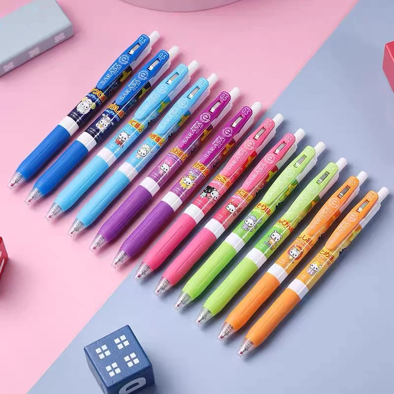 ZEBRA/斑马12星座限量按动水笔0.5黑色中性笔 随机8支