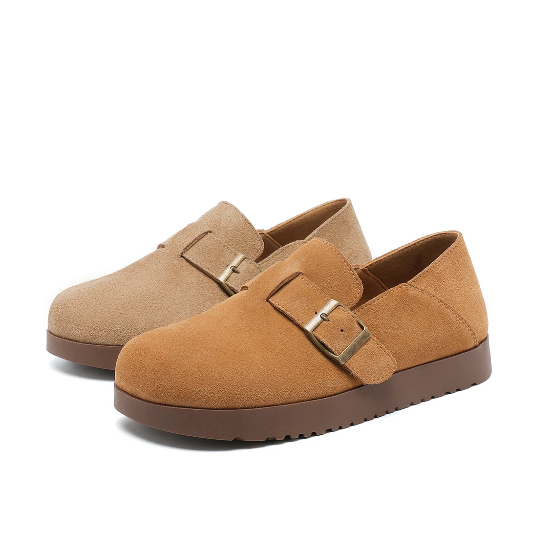 [大美专属]勃肯鞋女2024秋季新款皮带扣时尚复古百搭厚底单鞋H04