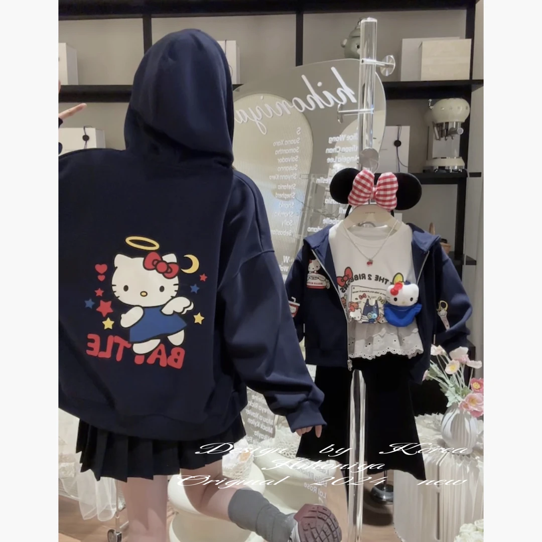 Q【Kitty猫外套＋打底】二Hihoniya~2024秋季亲子Kitty猫内搭外套