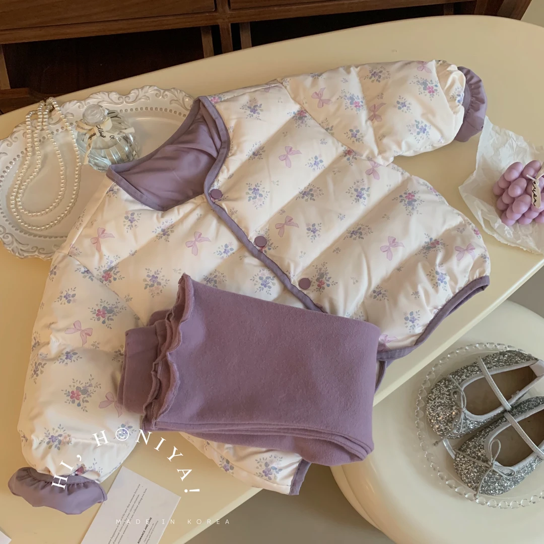 现【童趣时光】Hihoniya~2023秋冬新品轻薄小碎花儿童羽绒服韩版