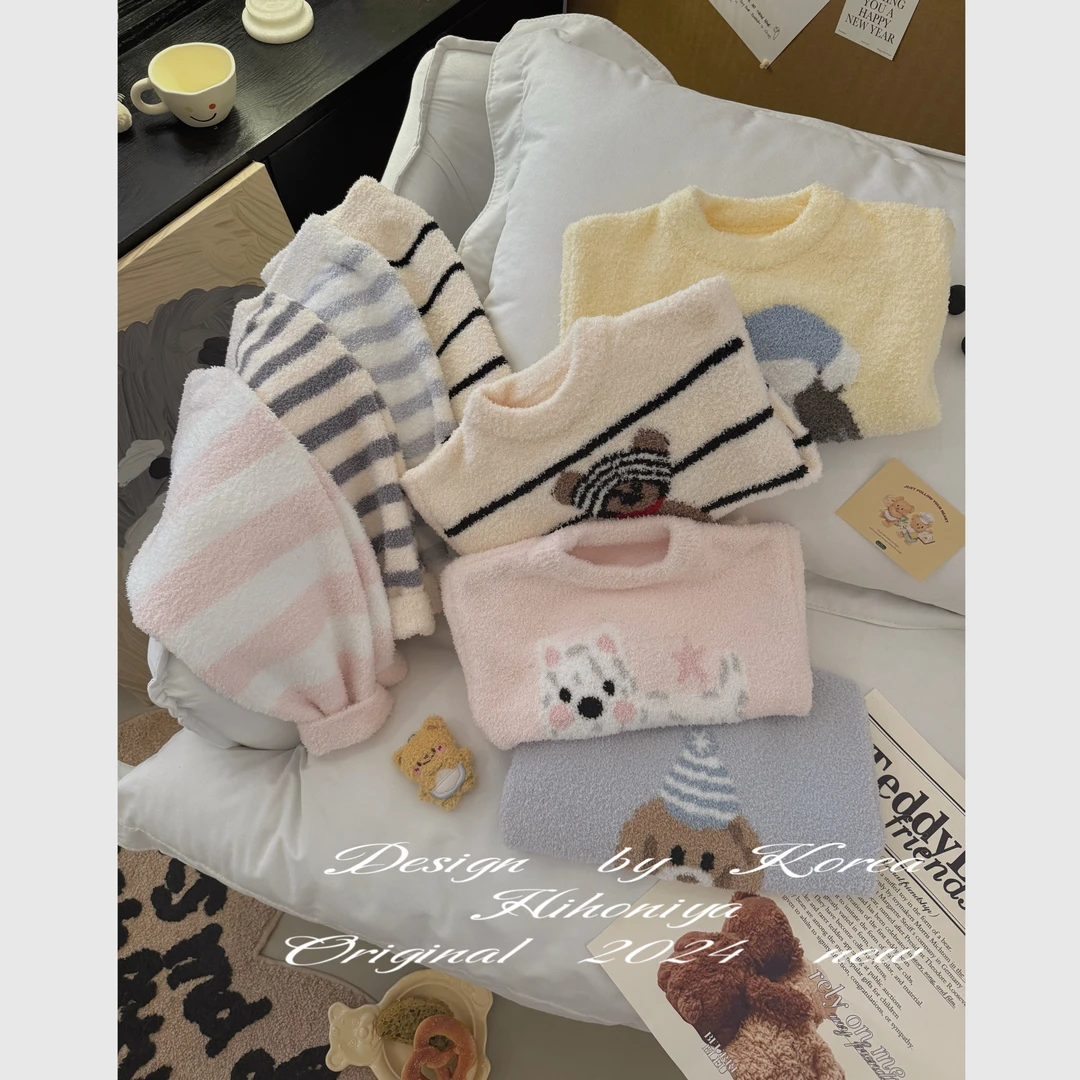 【星空游乐园】二Hihoniya~2024多色小熊印花亲子家居服睡衣套装