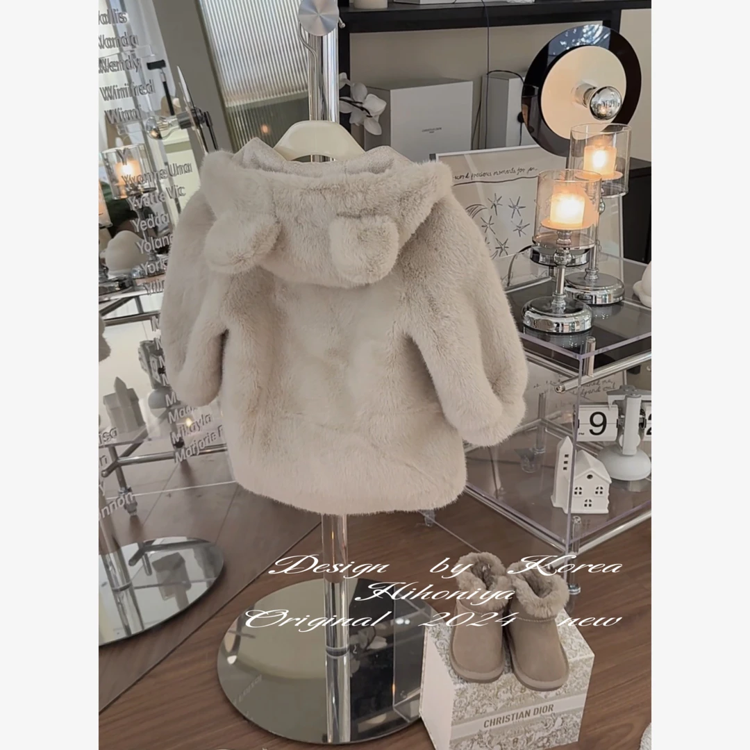 【小熊布朗尼】二Hihoniya~2024冬季宝宝可爱耳朵毛毛韩版外套