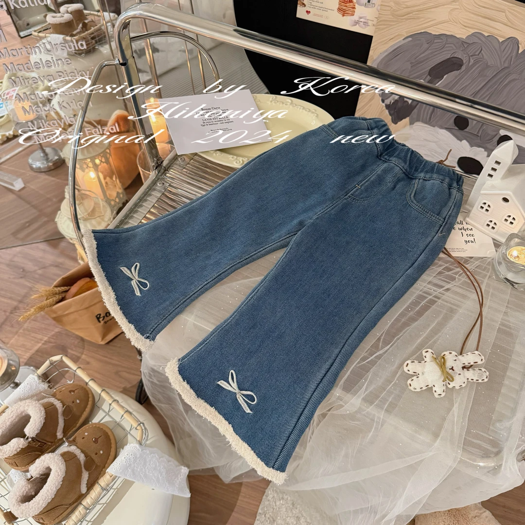 【蝴蝶牛仔】二Hihoniya~2024秋季洋气宝宝款韩版牛仔裤