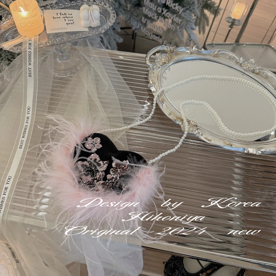 【珠片包包】二Hihoniya~2024秋冬斜挎珠片毛毛新中式包包