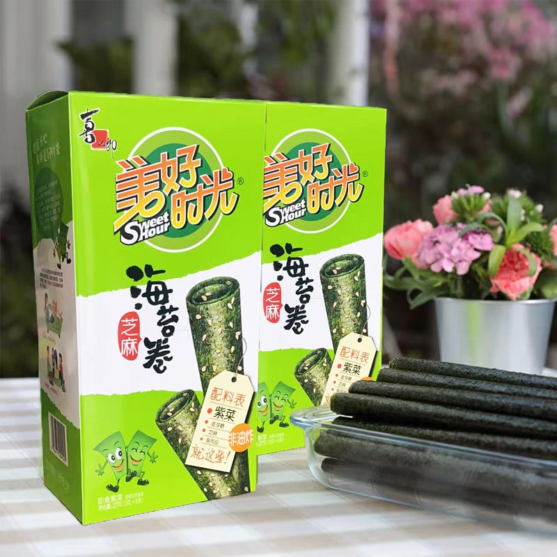 喜之郎美好时光海苔卷原味芝麻卷夹心脆即食紫菜松脆儿童零食小吃