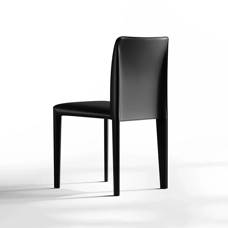 设计师马鞍皮餐椅家用简约网红椅子样板间酒店餐厅餐桌椅凳子靠背