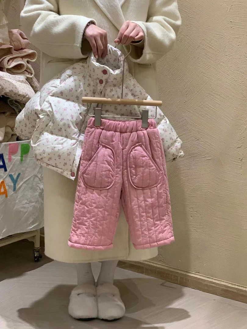 RB-262 清新碎花羽绒服 加绒棉布裤套装