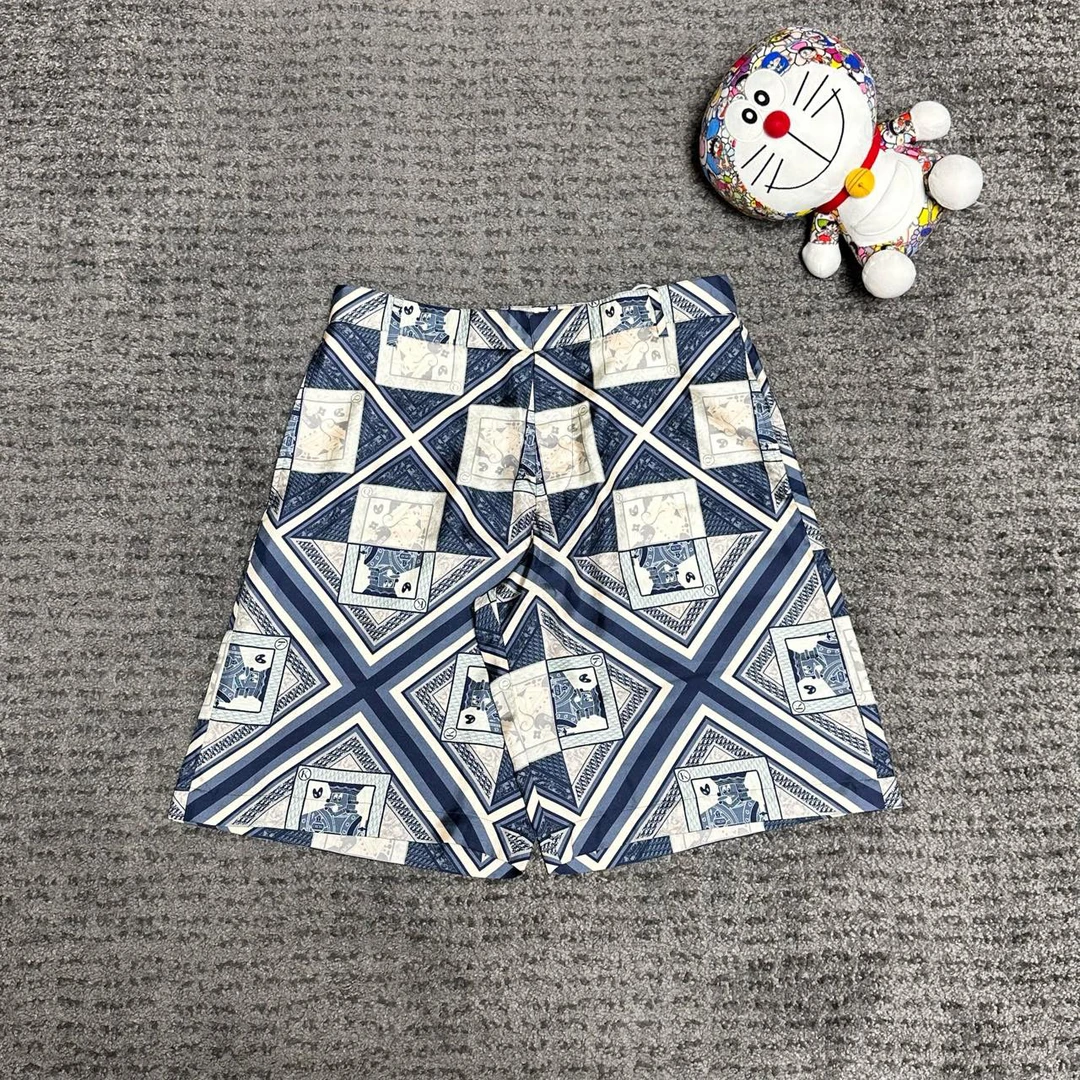 DIOR Kenny联名 蚕丝扑克丝绸短裤 尺码/48 成色/99 YH14239