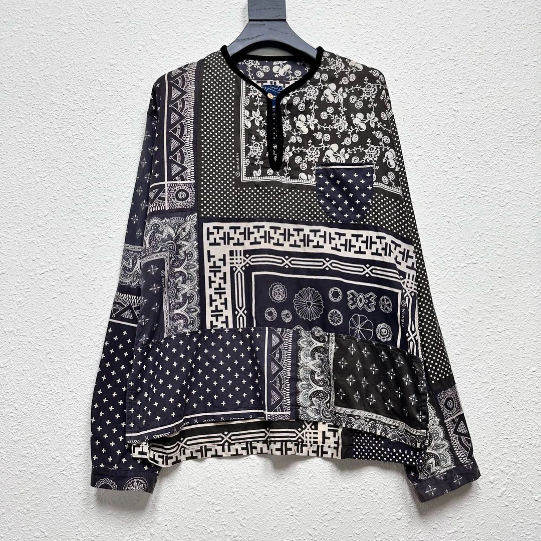 VISVIM Tunic Bandana腰果花亚麻长袖衬衫 尺码/1 成色/99YH11130