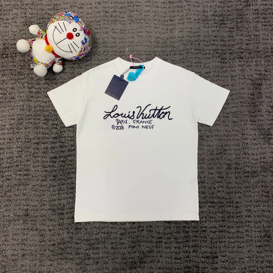 LOUIS VUITTON LV 白色草写刺绣短袖尺码/XS  成色/全新XJ0005
