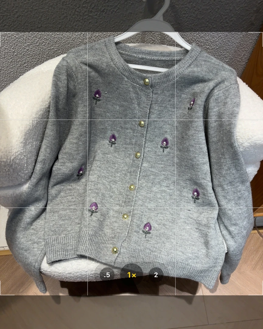 “油画栀子”MY6118#赔钱清货no退衣长58 刺绣圆领花朵针织开衫