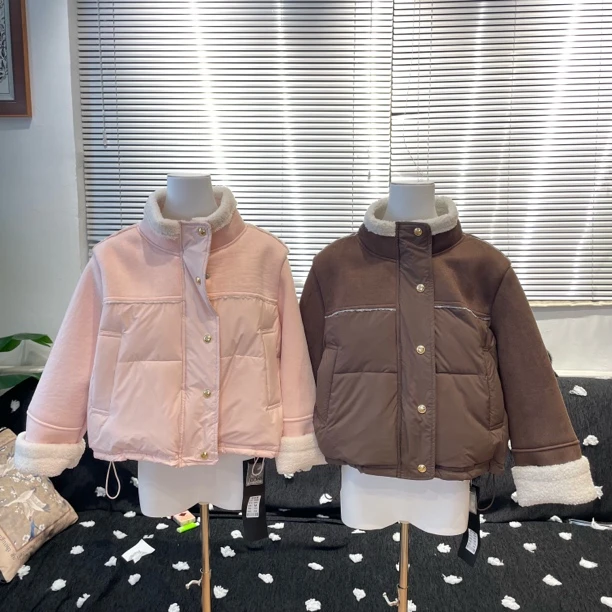 新疆包邮“暖暖入冬”6875#赔钱清货no退 毛毛拼接棉服（衣长54）