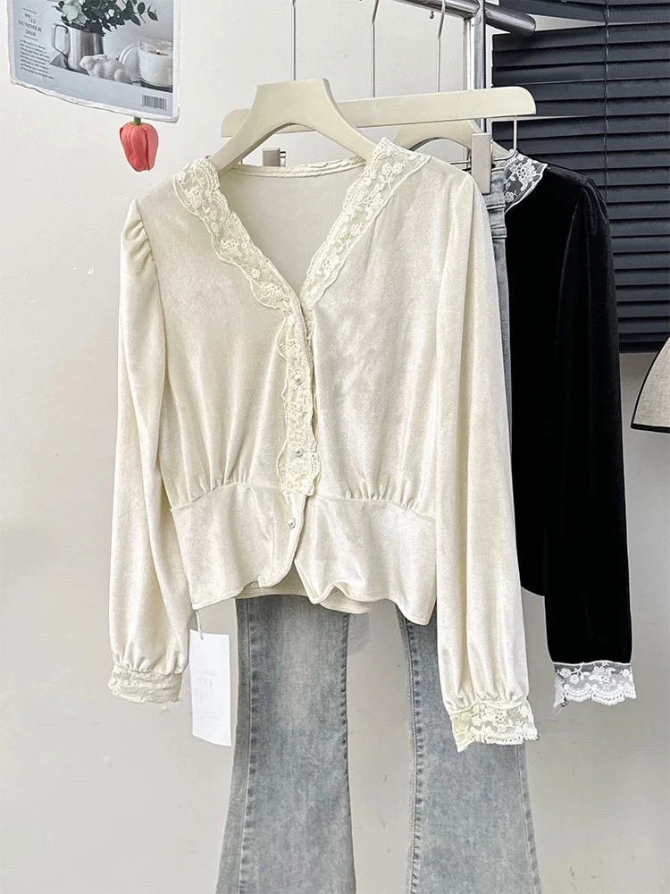 新疆包邮“时光之恋”9207#金丝绒小衫（衣长47）