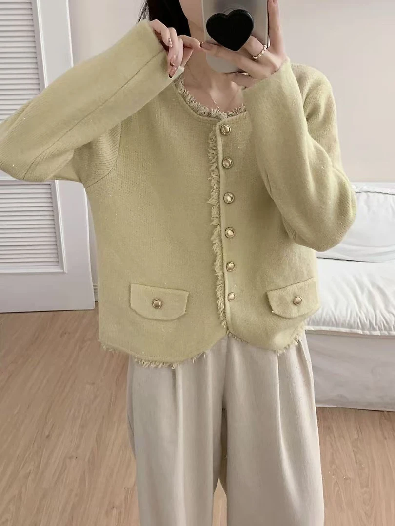 新疆包邮“碎花手帐”MY1216#毛衣开衫（衣长52）