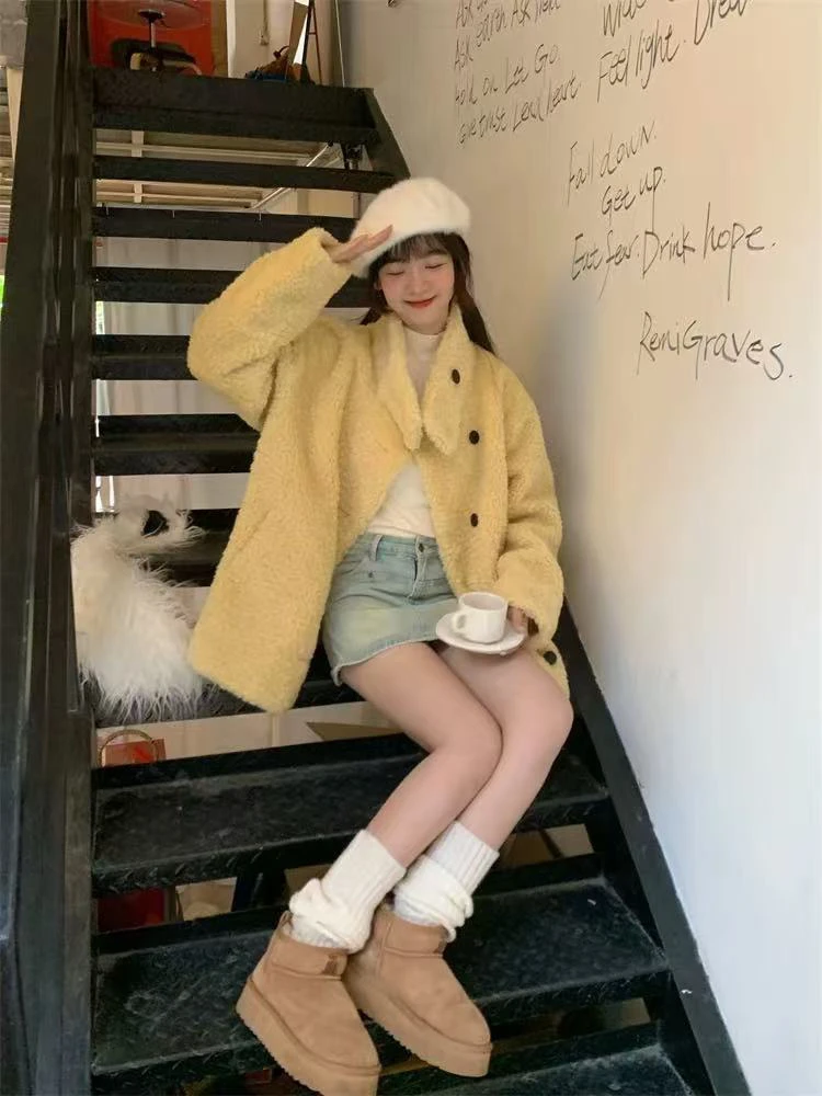 人造皮草 新疆包邮“黄油泡芙”818#羔羔外套（衣长73）