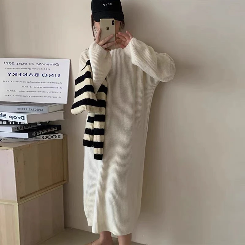 新疆包邮【衣长112】QZ808#赔钱清货no退针织中长款连衣裙