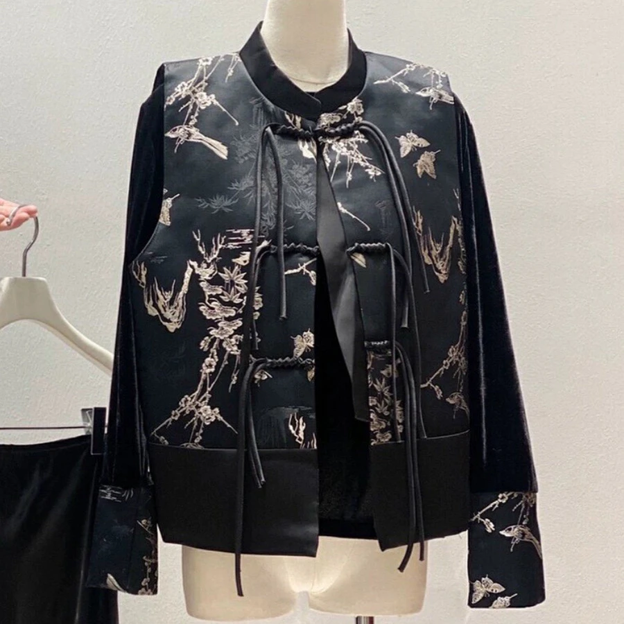 新疆包邮【衣长57】-TZ682#马甲衬衫盘扣流苏两件套 赔钱清货no退换