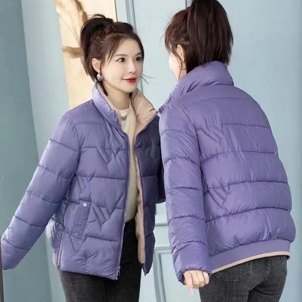 20233新款羽绒服女冬季棉衣外套大码时尚立领棉袄洋气小个