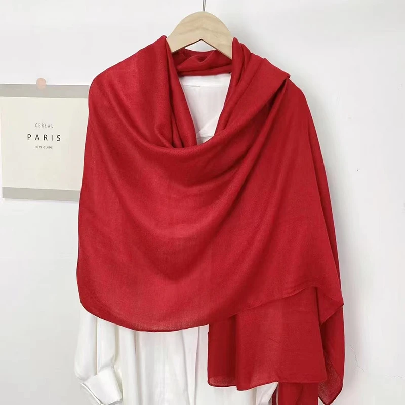 【单色棉麻长巾】180*90 围巾