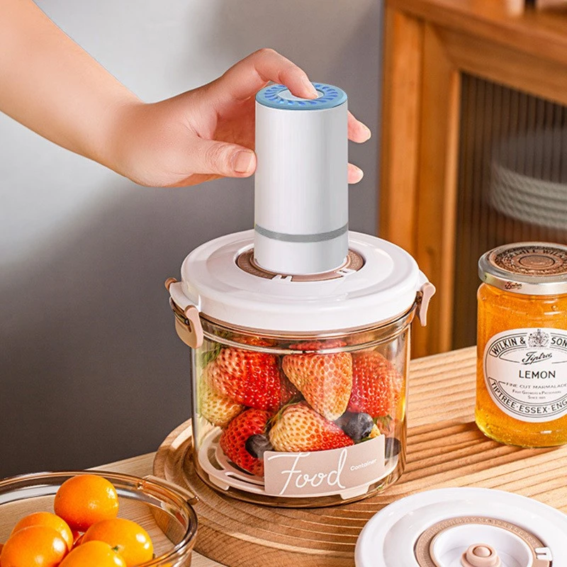 抽真空保鲜盒咖啡豆密封罐杂粮宠粮储存冰箱收纳盒泡泡球开饵神器