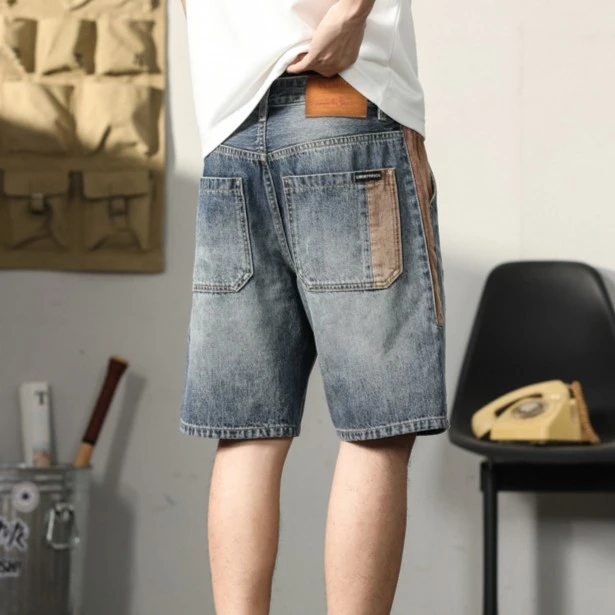 夏季男士牛仔短裤直筒休闲薄款宽松五分裤大码复古百搭中性风短裤
