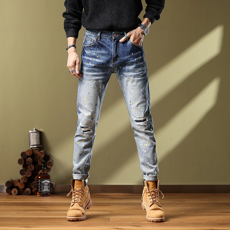 牛仔裤男直筒宽松百搭高档牛仔裤男士时尚百搭修身潮流百搭牛仔裤