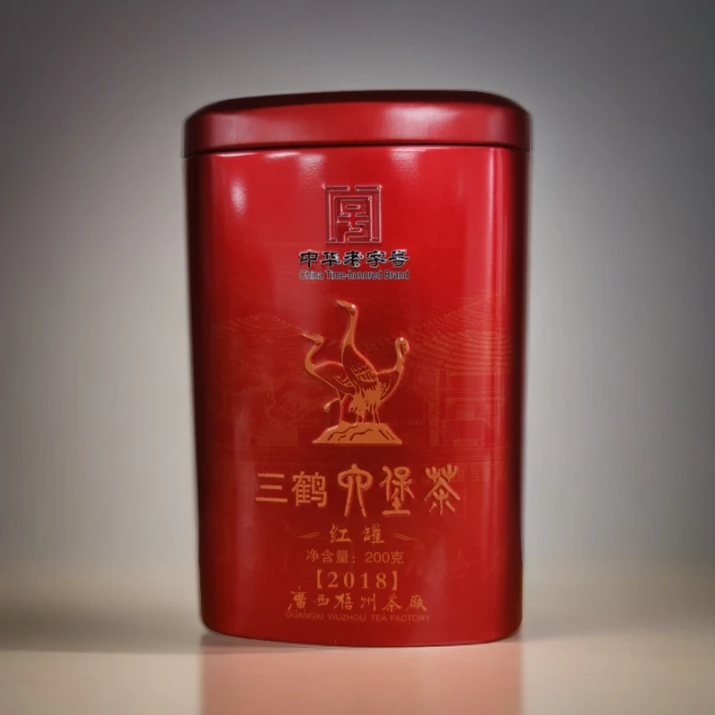 三鹤六堡茶红罐2018特级 2016年陈化 陈香醇厚 200克/罐