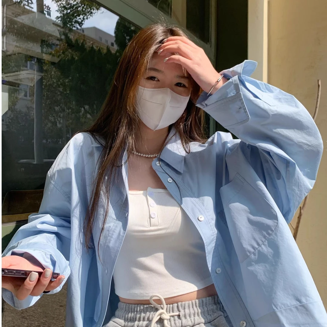 小秋家冷淡风高级感休闲宽松长袖衬衫2025春夏百搭中长款外套上衣