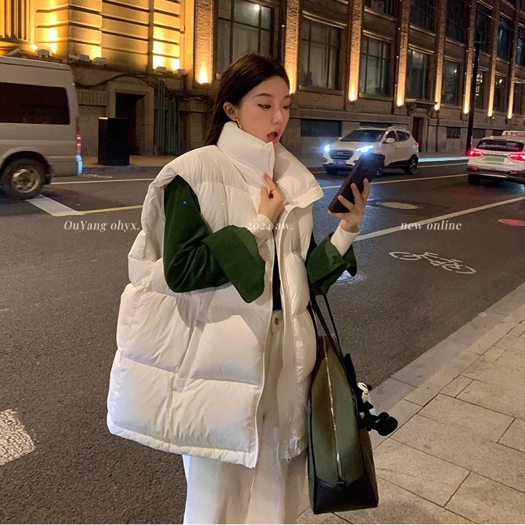 小秋家立领羽绒马甲外套女2025冬季新款小个子加厚外穿保暖羽绒服