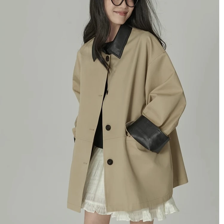 秋日来信气质中长款高级新款小个子莱赛尔2025秋冬新款风衣外套女