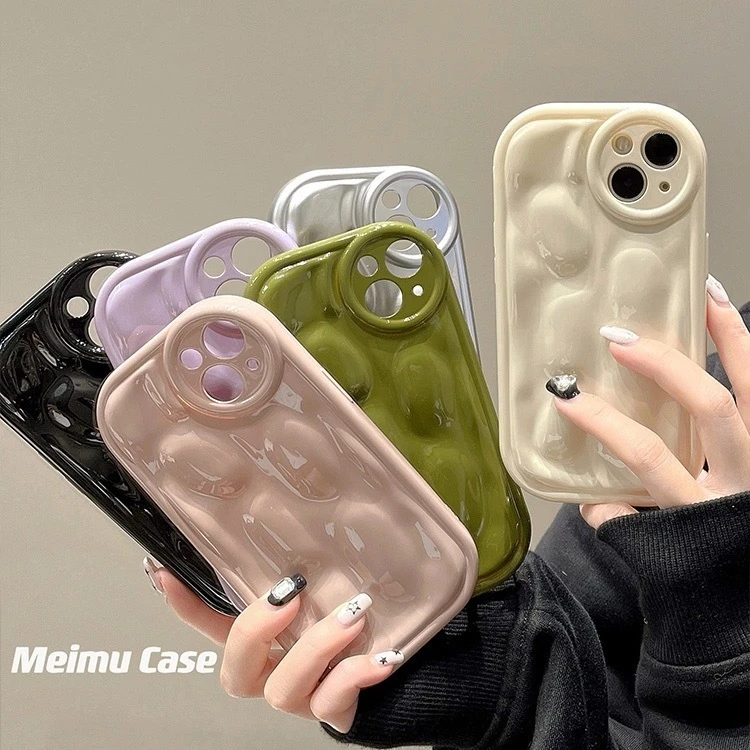 立体陨石纹小众iPhone13promax苹果14手机壳12纯色简约11防摔xs软