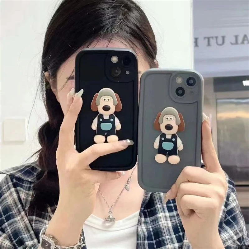 ins卡通立体掌门狗适用iphone14promax手机壳苹果11/12软xs全包13