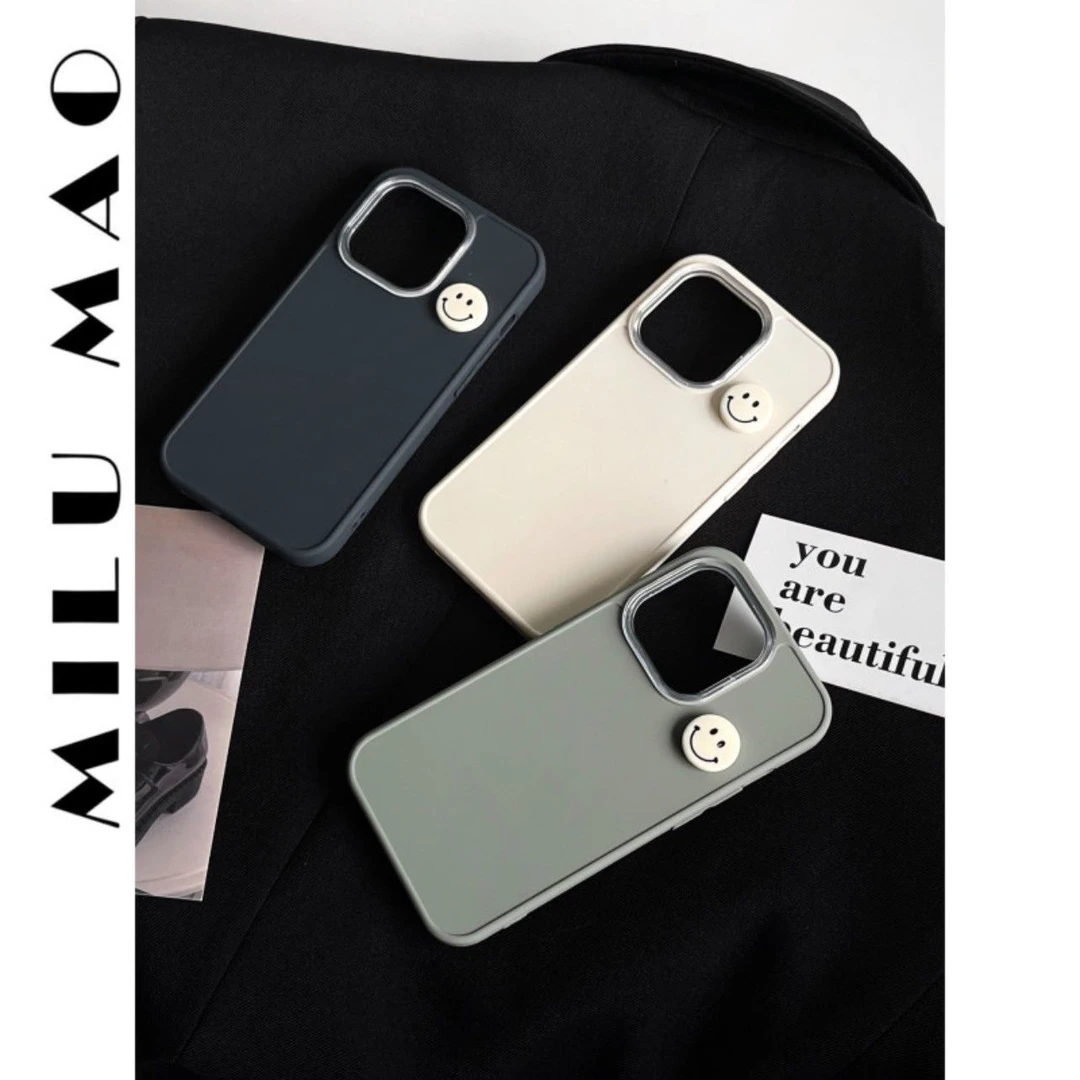 ins风网红简约笑脸适用苹果14手机壳13promax新款iPhone12/11小众