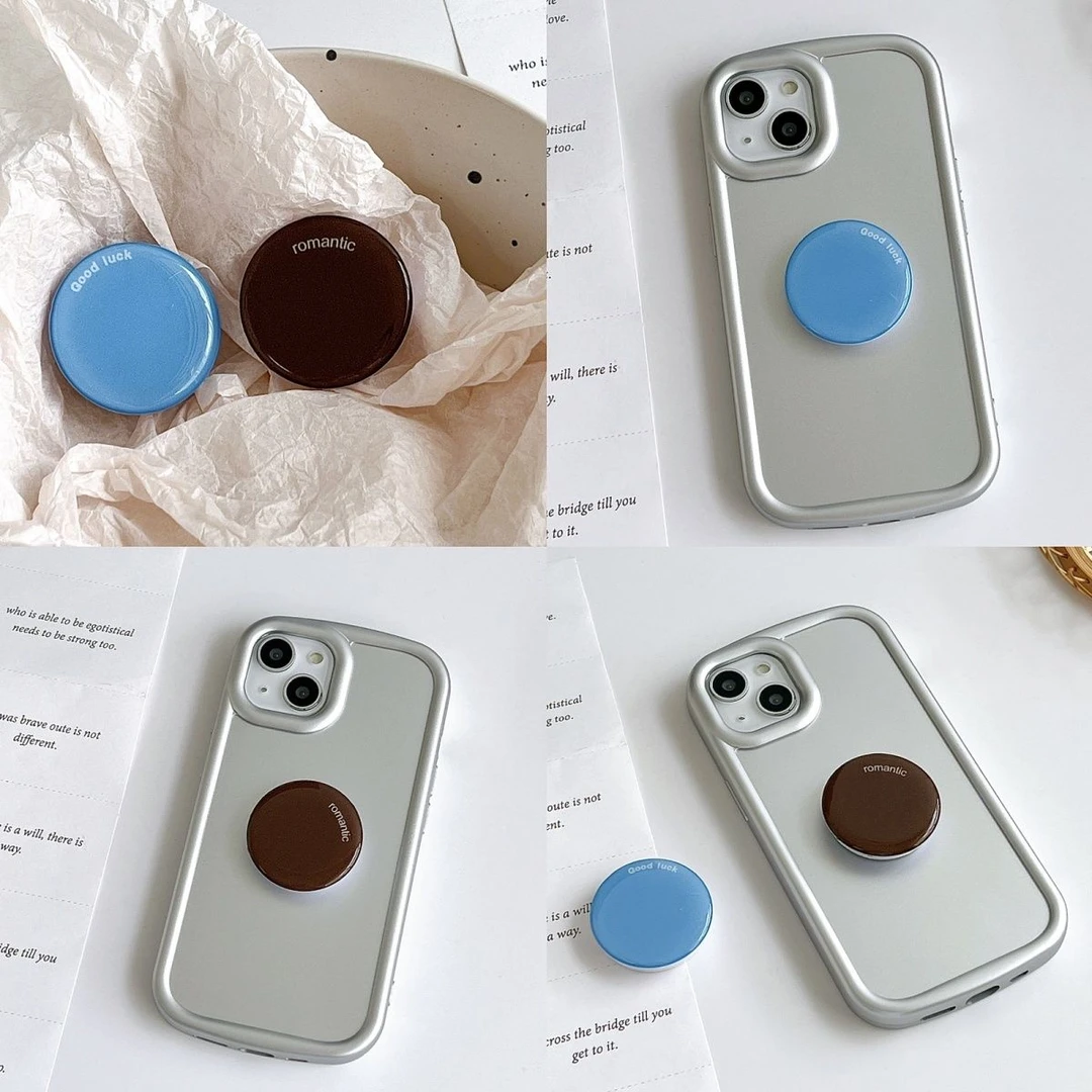 电镀银ins小众英文支架iPhone14promax苹果13手机壳12磨砂11简约x