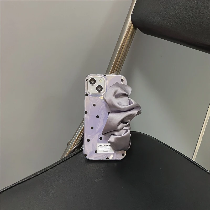 ins水波纹波点腕带适用苹果14promax手机壳iPhone15/12/13羽纱11