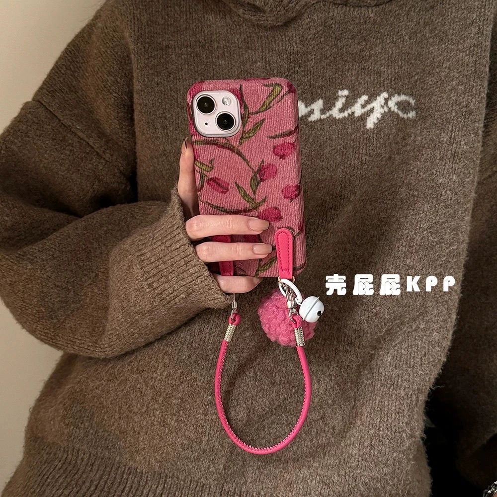 复古国风新中式温柔花朵ins韩系适用苹果16ProMax手机壳iPhone14