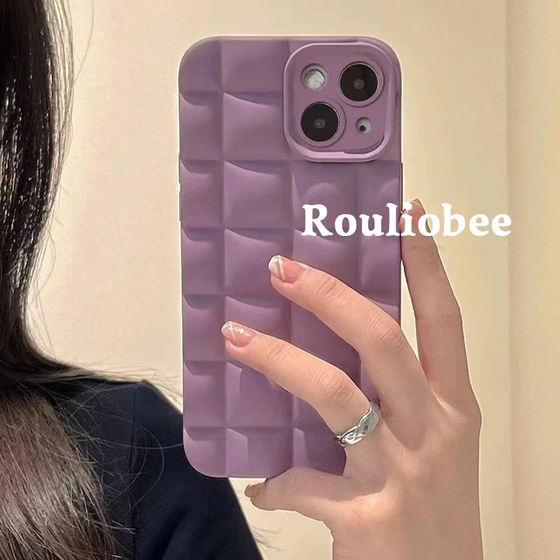 小众立体iPhone13/14promax苹果12/11全包纯色手机壳XS硅胶X防摔