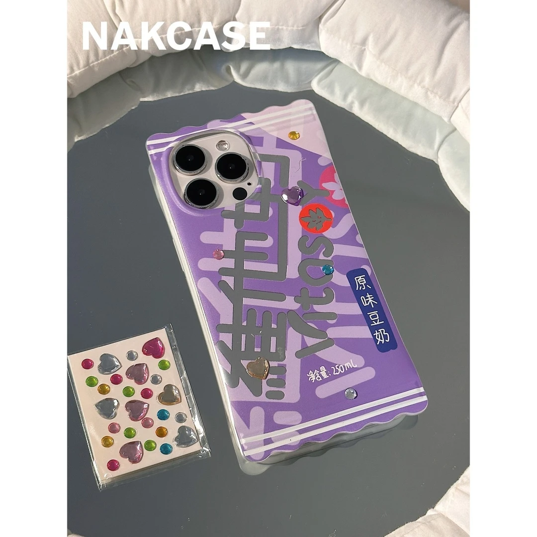 ins创意原味维他奶适用苹果14promax手机壳iPhone13防摔12/11新女