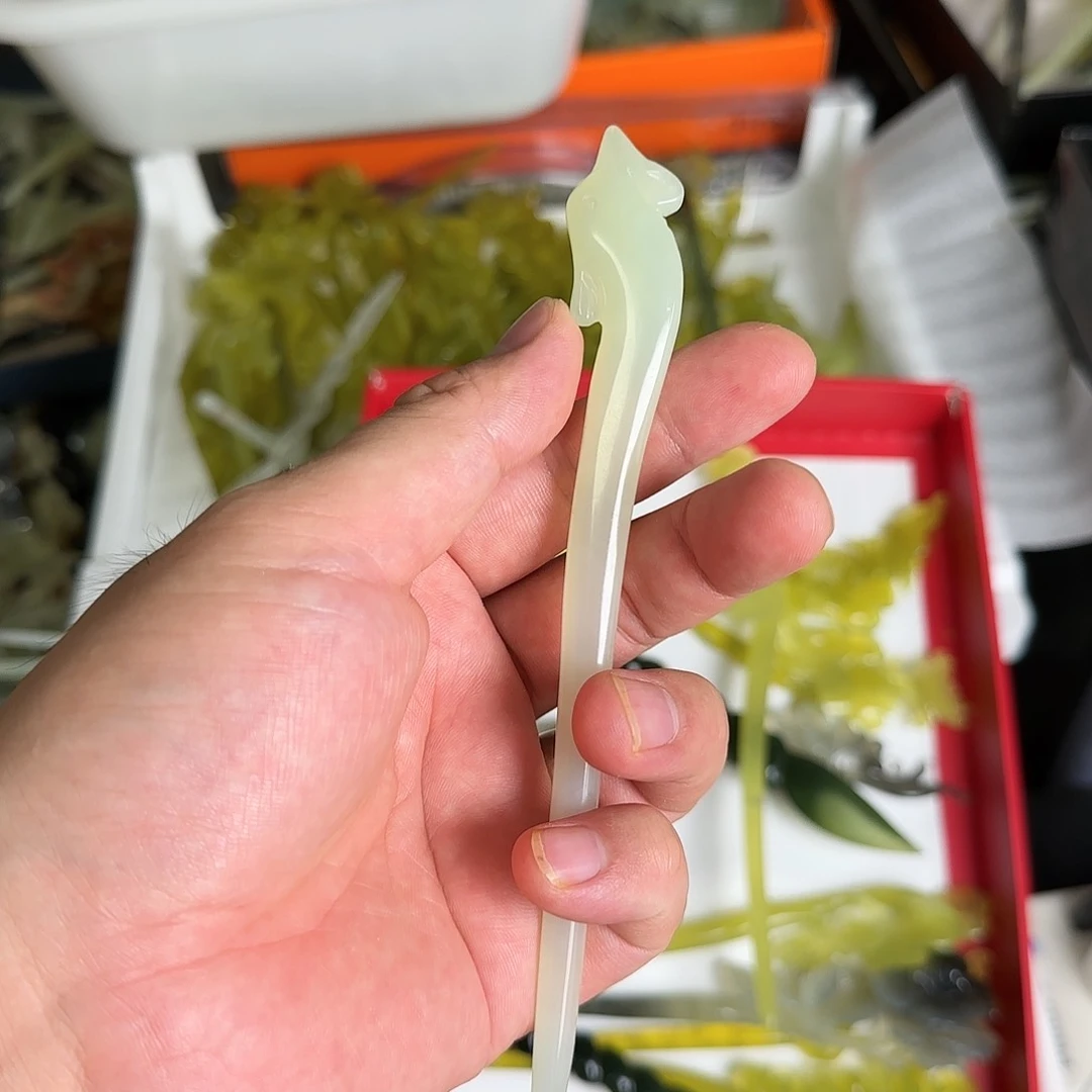 岫玉发饰未镶嵌岫玉发簪就是好看