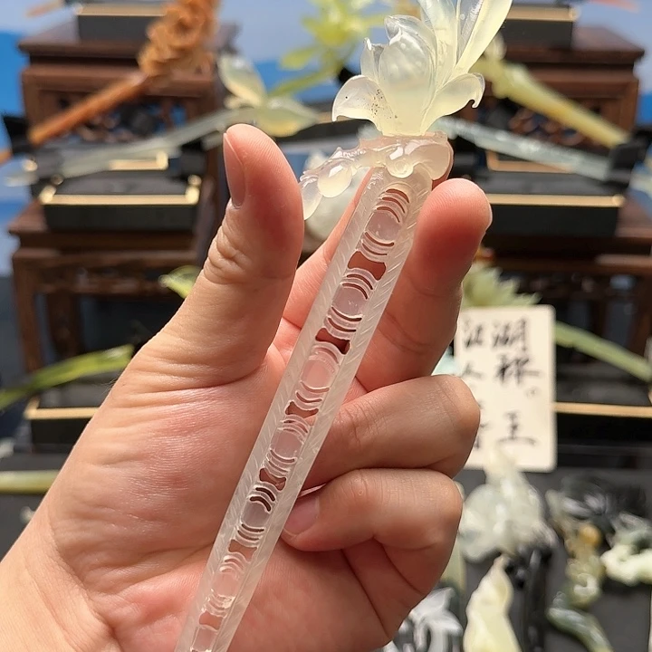 岫玉发饰未镶嵌岫玉发簪就是好看