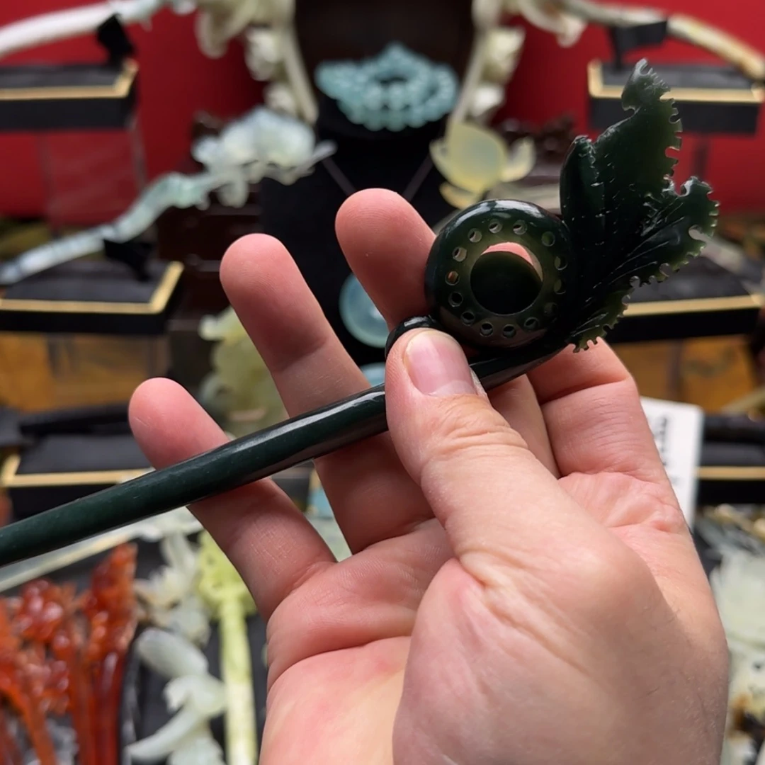 【闪购商品】岫玉发饰未镶嵌