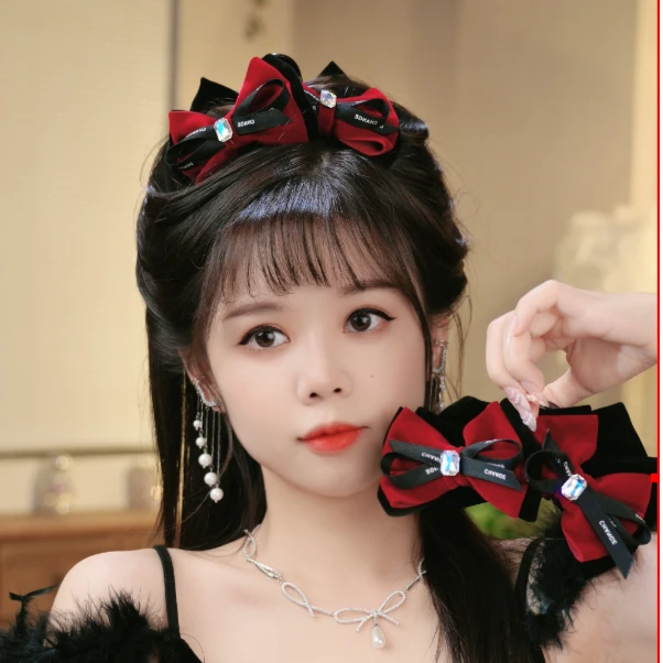 （丹落）F3536红山茶花发夹头饰发饰百搭抓夹可爱时尚饰品仙女抓夹