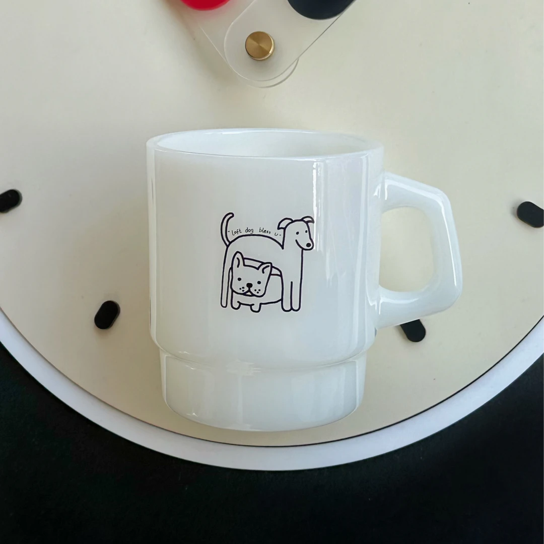 「LOFTDOG」歪歪和牛牛周边原创牛奶咖啡叠叠乐小狗杯