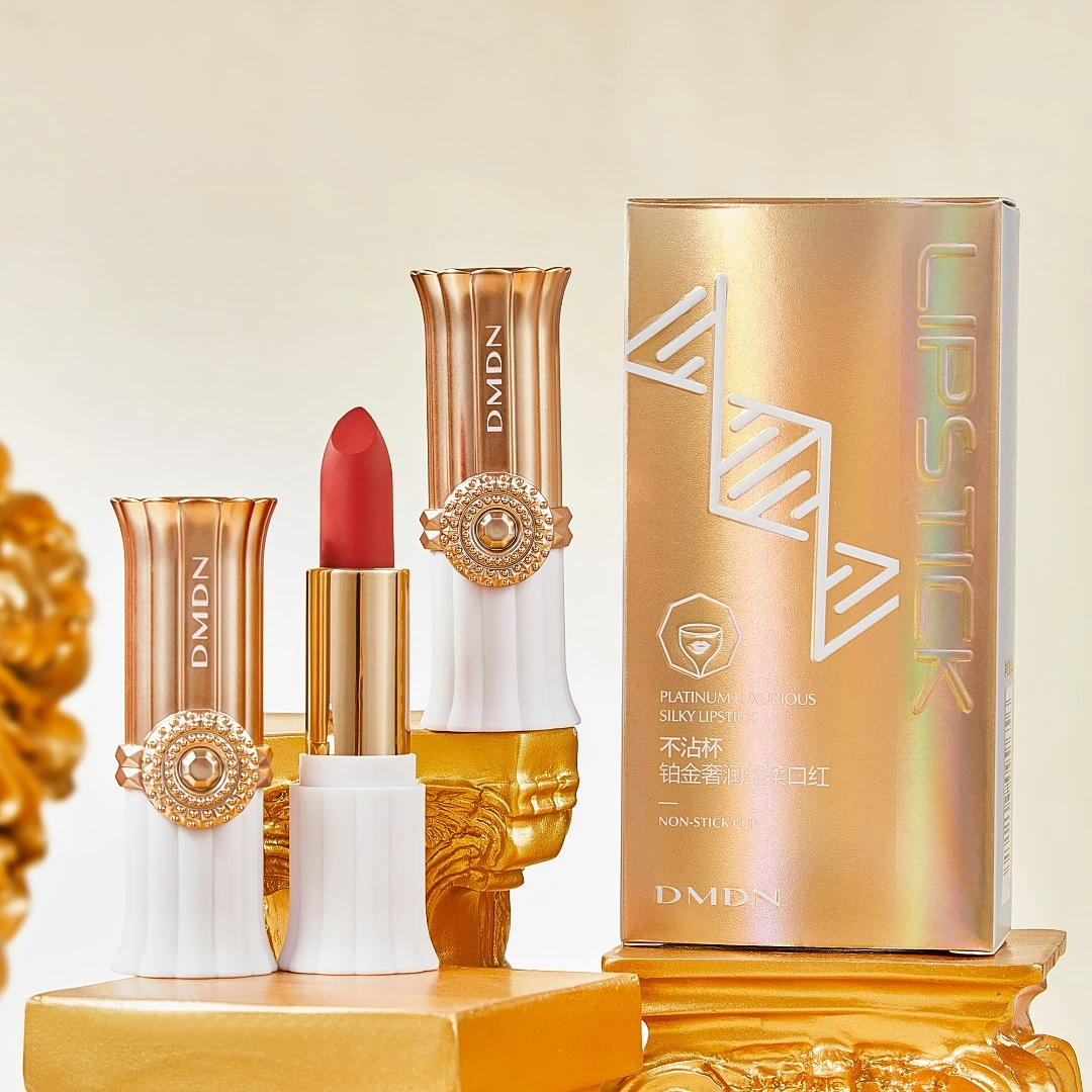 DMDN铂金奢润丝柔口红小白管不沾杯口红正品防水不脱色不掉色显白