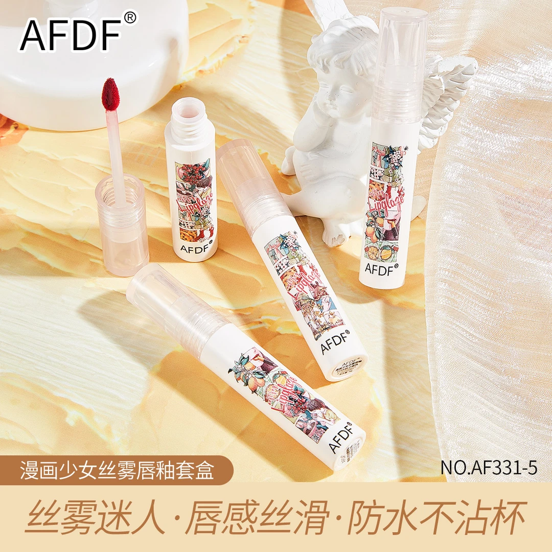AFDF漫画少女丝雾唇釉学生不沾杯持久丝滑显白丝绒哑光雾面口红