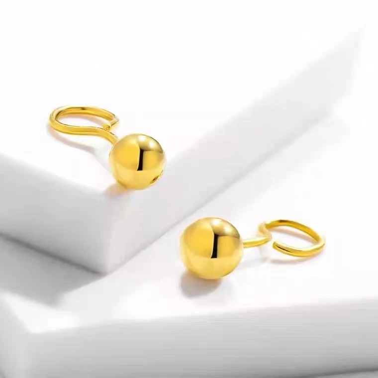 足金999弯勾耳钉@@@AE133