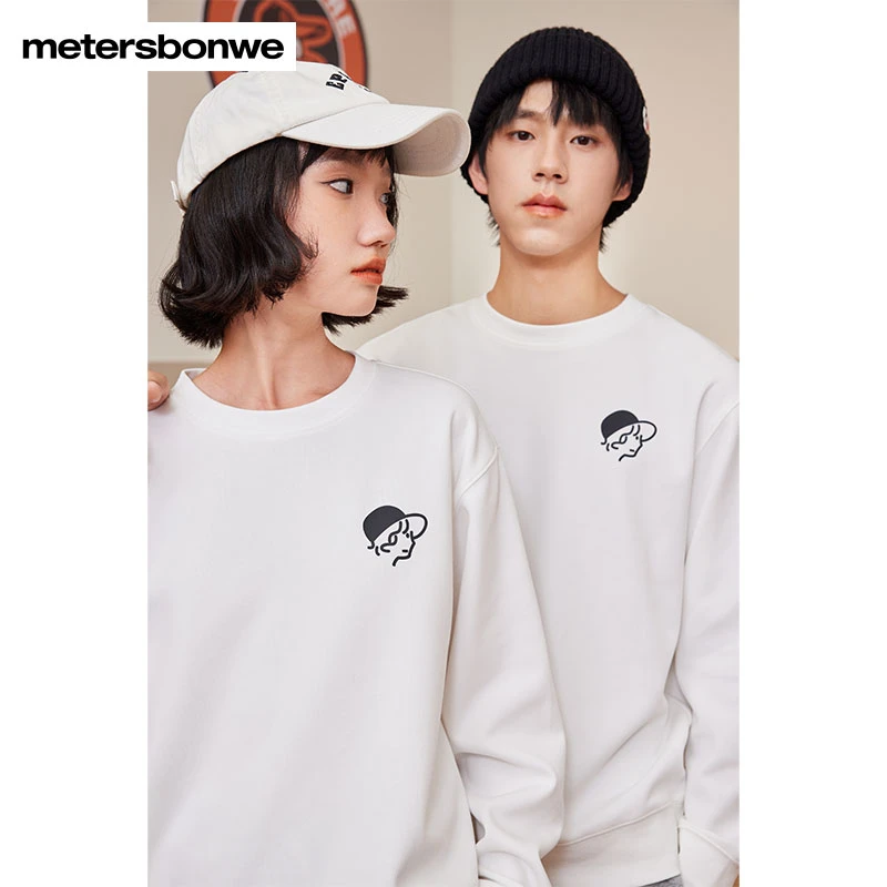 美特斯邦威卫衣男女同款潮流卡通印花圆领百搭长袖时尚上衣613143