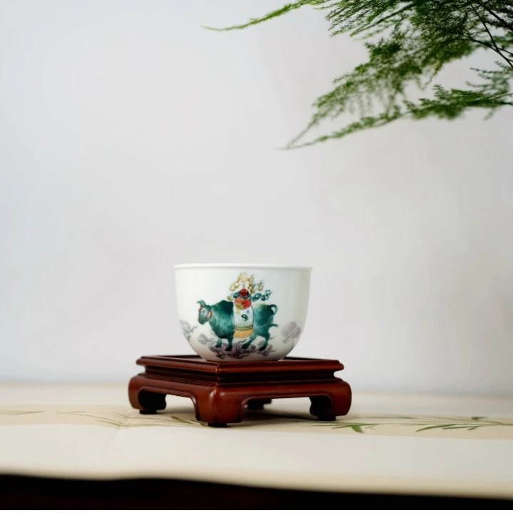 【师老师督造1108-46】釉下五彩青牛杯 茶杯